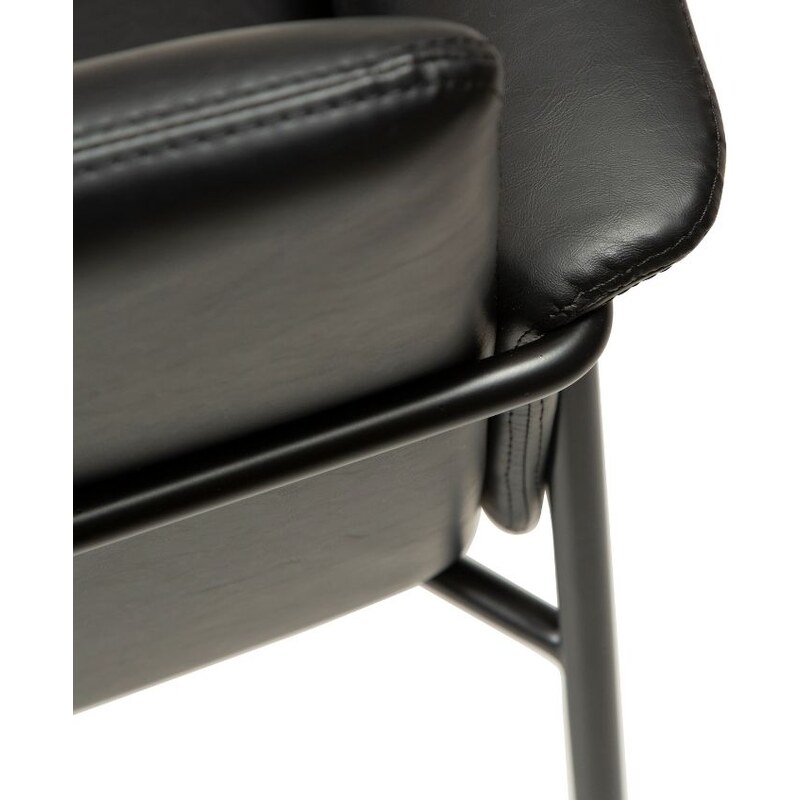 ​​​​​Dan-Form Černá koženková jídelní židle DAN-FORM Vale s područkami