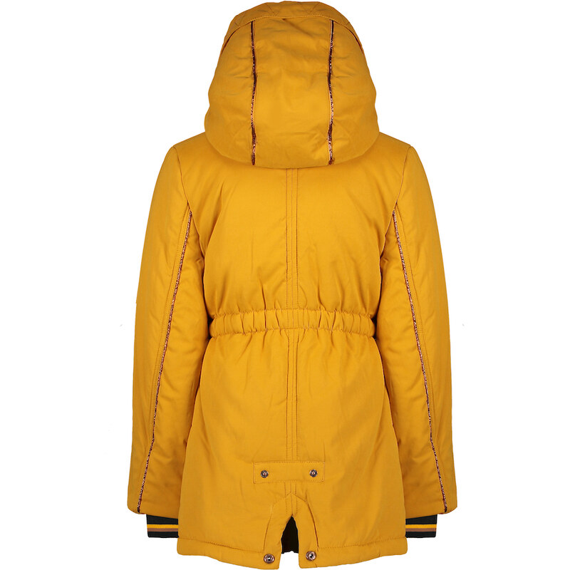 NONO Dívčí zimní bunda parka s kožíškem Kurkuma žlutá
