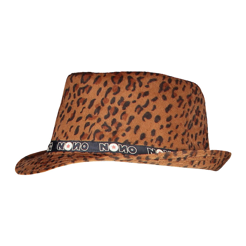 NONO Dívčí klobouk s kožíškem Leopard