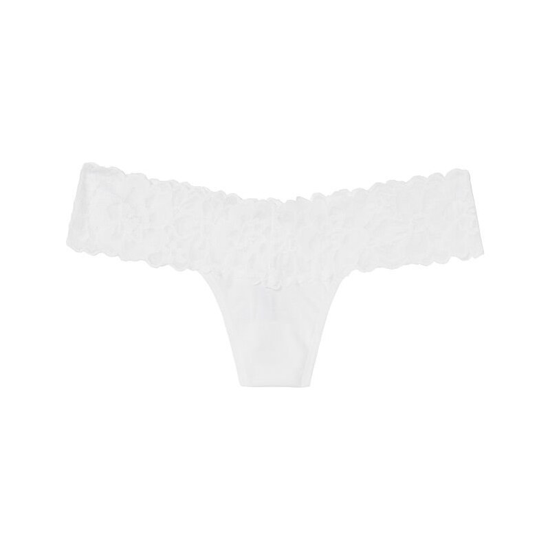 Victoria´s Secret Victoria's Secret krajkové tanga Stretch Cotton Lace-waist Thong Panty