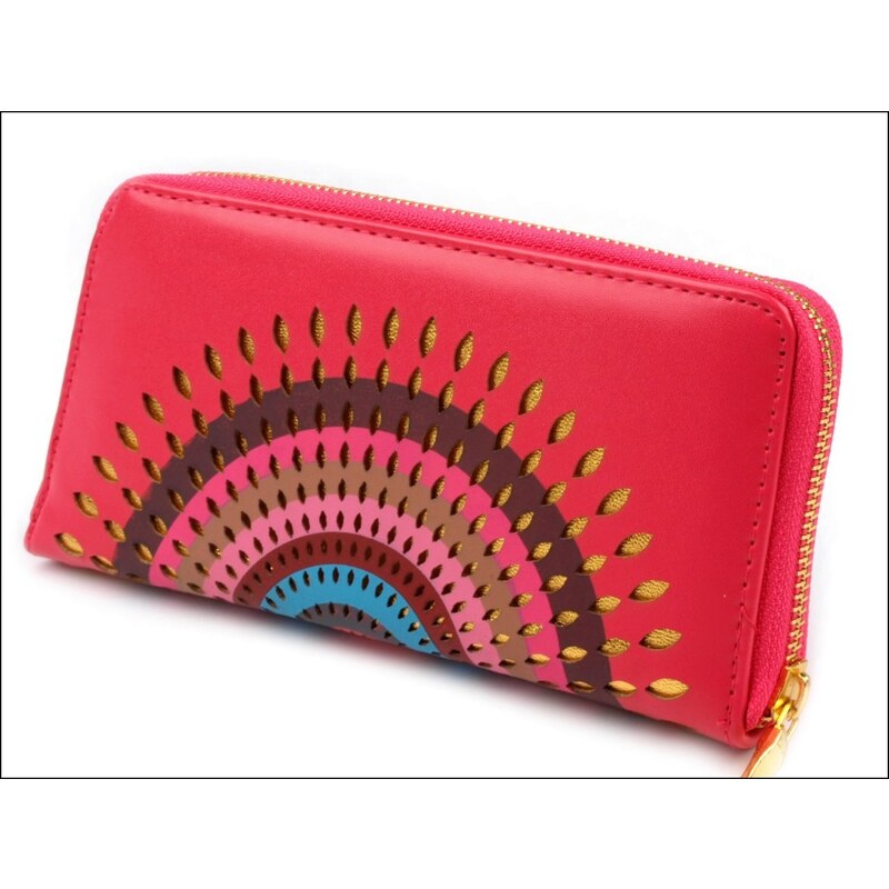 Luxusní růžová peněženka Mandala