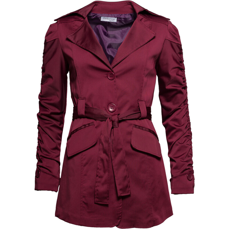 Podzimní vínový dámský kabát - MGlamorous by Glam