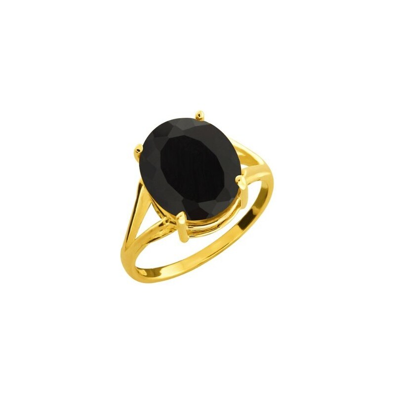 Pozlacený prsten s černým onyxem