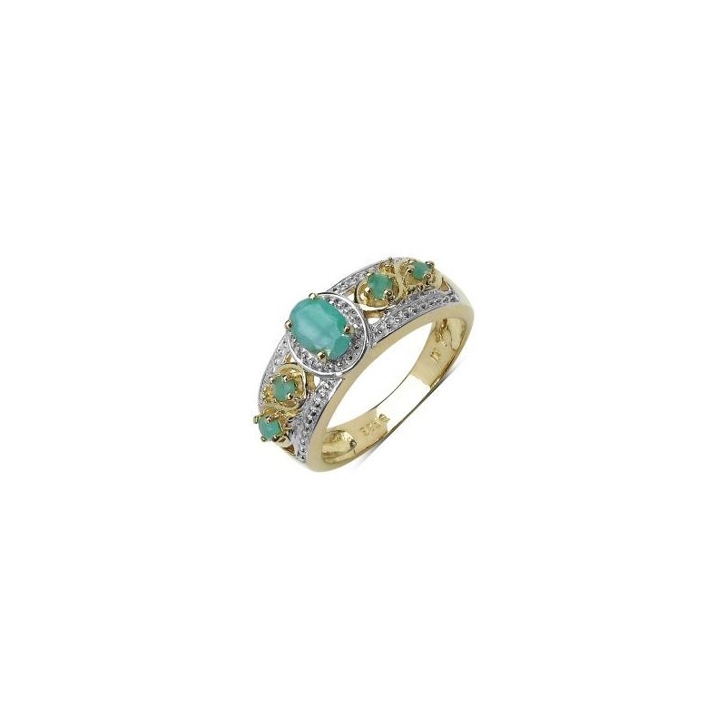 Pozlacený smaragdový prsten