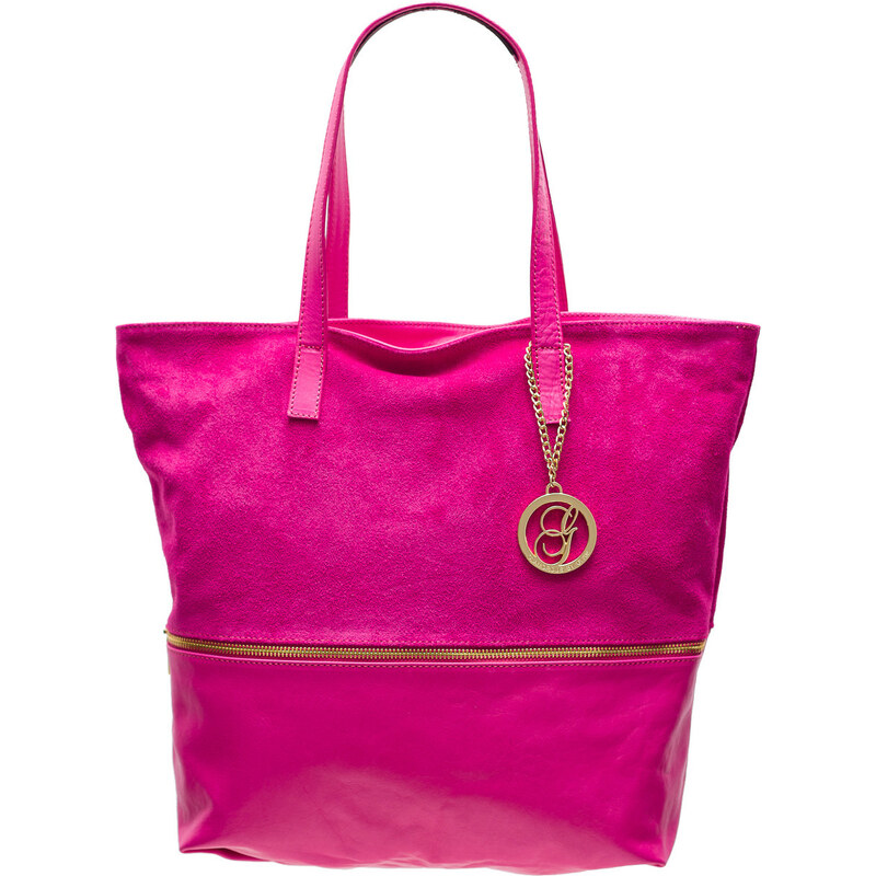 Kožená kabelka se zipem - růžováGlamorous by Glam