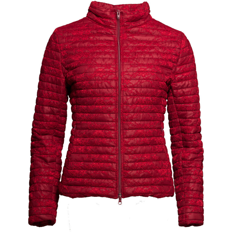 Dámská podzimní bunda s krajkou červená - LGlamorous by Glam