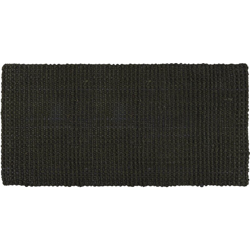 IB LAURSEN Jutová rohožka Rubber Black 120x60 cm
