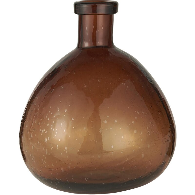 IB LAURSEN Skleněná váza Balloon Brown Glass 26 cm