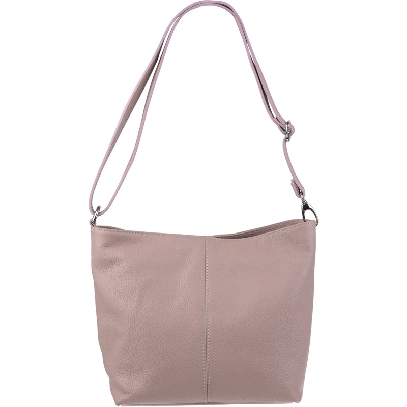 Růžová kožená italská crossbody kabelka Prisca Rosa Cipria