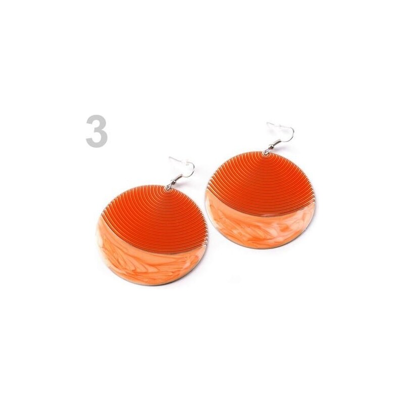 Stoklasa Náušnice kovové Ø53mm kruhy (1 pár) - 3 oranžová mrkvová