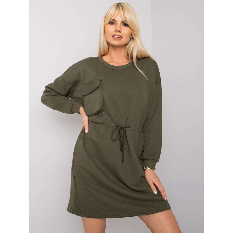 RUE PARIS KHAKI DÁMSKÉ MIKINOVÉ ŠATY -KHAKI