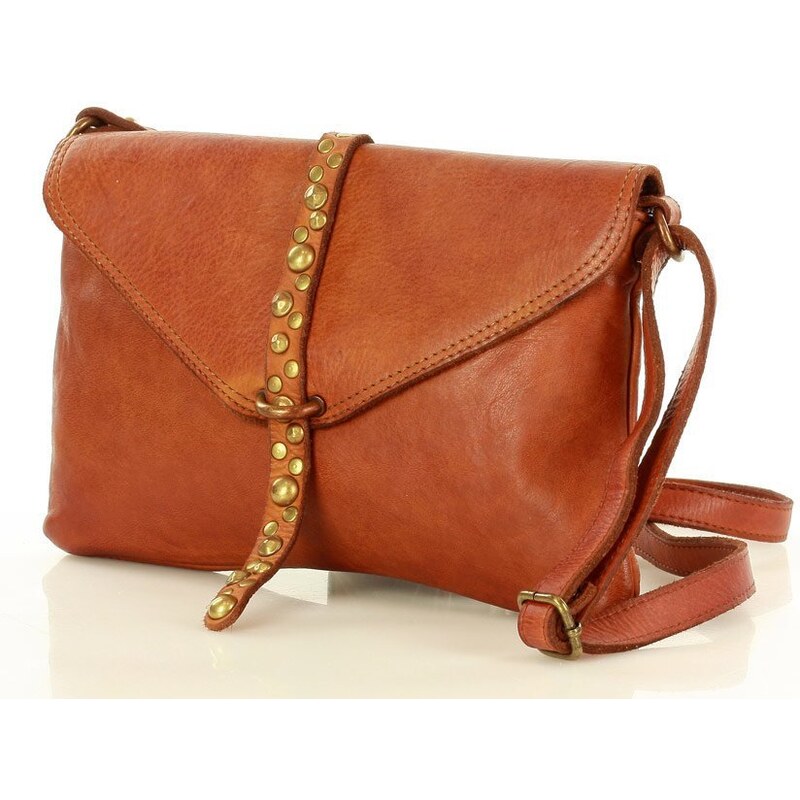 Dámská kožená crossbody kabelka Mazzini M150 camel