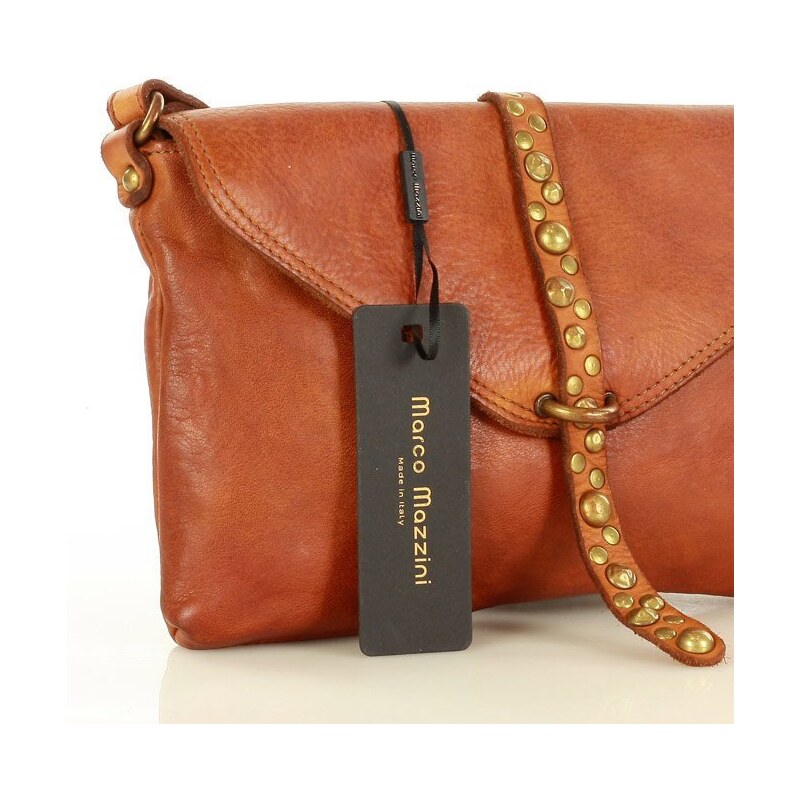 Dámská kožená crossbody kabelka Mazzini M150 camel