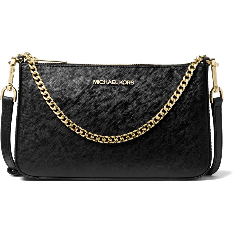 Michael Kors Jet Set Medium Saffiano Leather Crossbody Bag Black