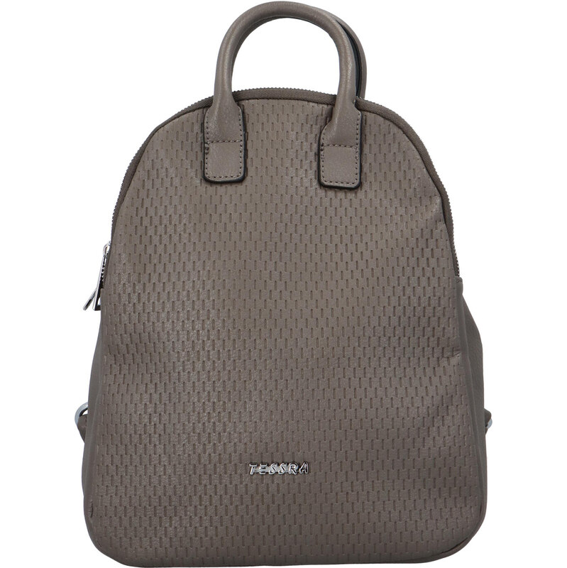 Tessra Milano Městský moderní koženkový batůžek Melanie stylish, šedý 111188920