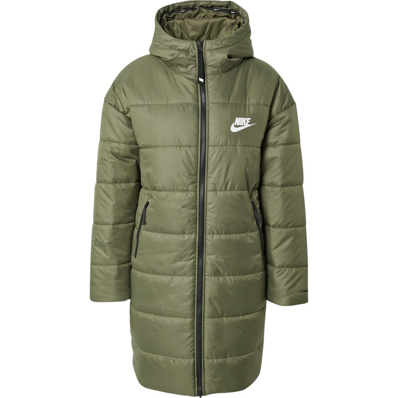 Nike Sportswear Zimní kabát olivová / bílá - GLAMI.cz