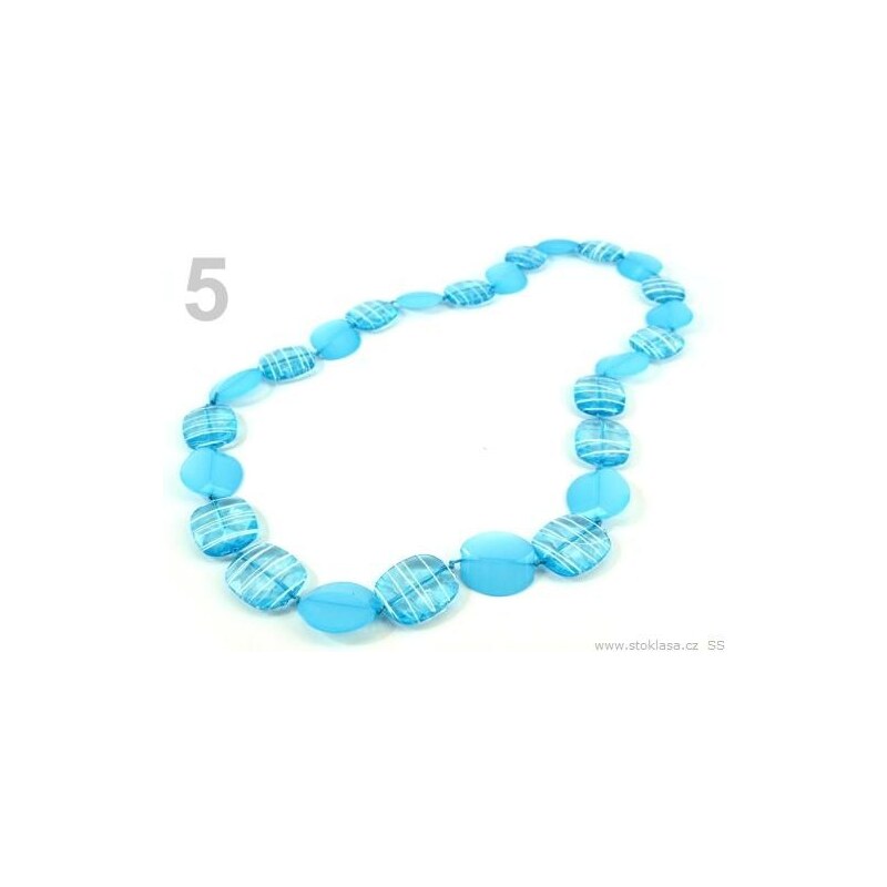 Stoklasa stok_150294 Náhrdelník z plastových korálků SAMANTA (1 ks) - 5 modrá azurová