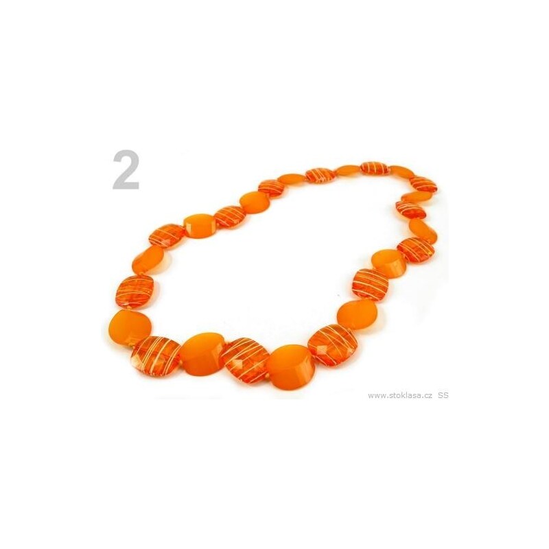 Stoklasa stok_150294 Náhrdelník z plastových korálků SAMANTA (1 ks) - 2 oranžová