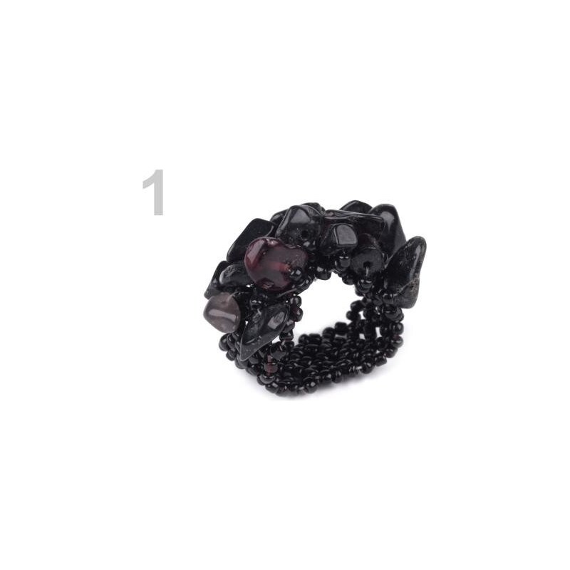 Stoklasa Prsten MARIA perličkový elastický (1 ks) - 1 černá