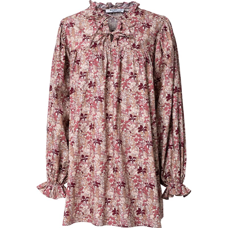 NA-KD Košilové šaty krémová / světle žlutá / pink / vínově