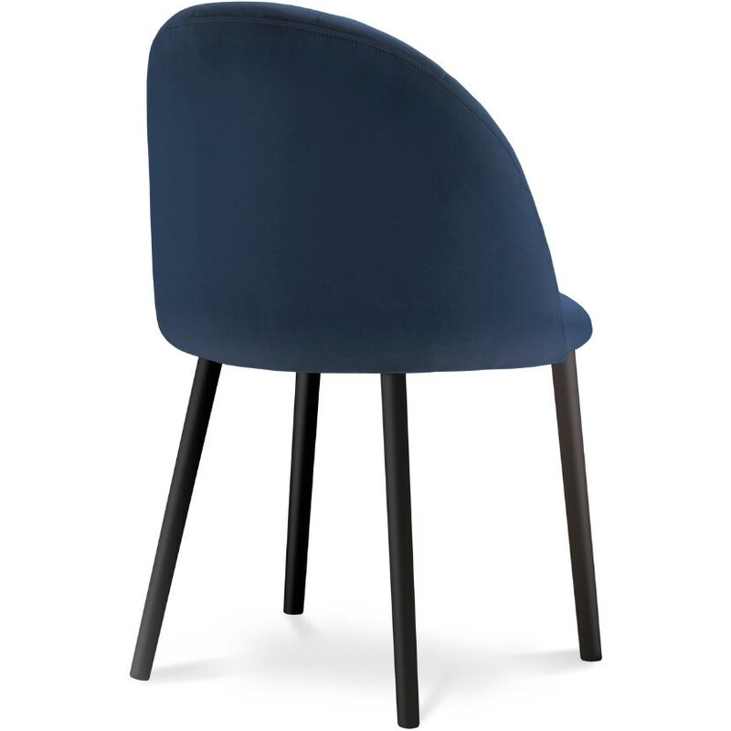 Tmavě modrá sametová jídelní židle MICADONI VENTURA