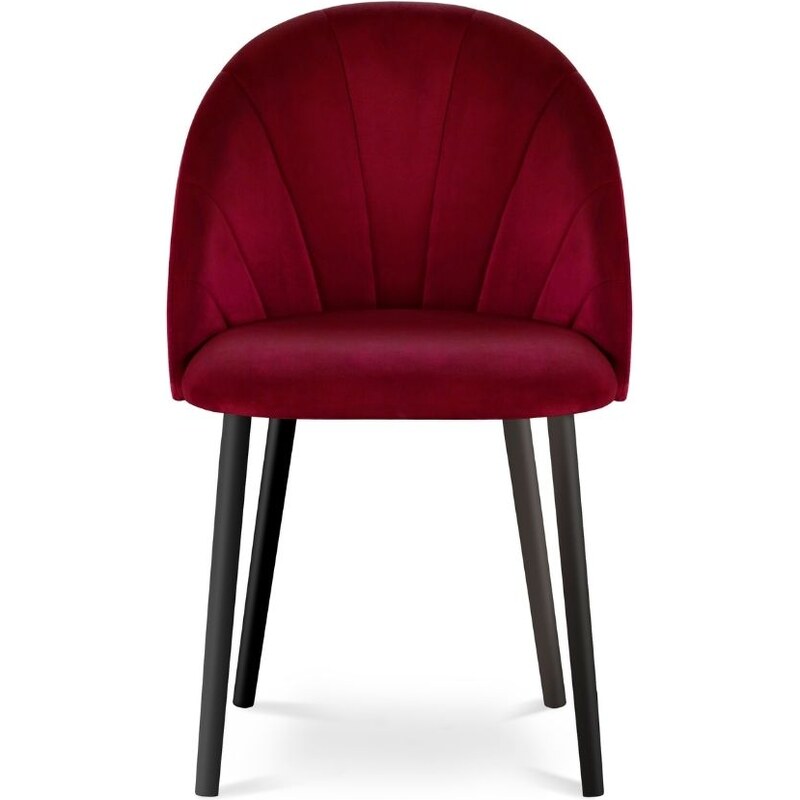 Vínově červená sametová jídelní židle MICADONI VENTURA