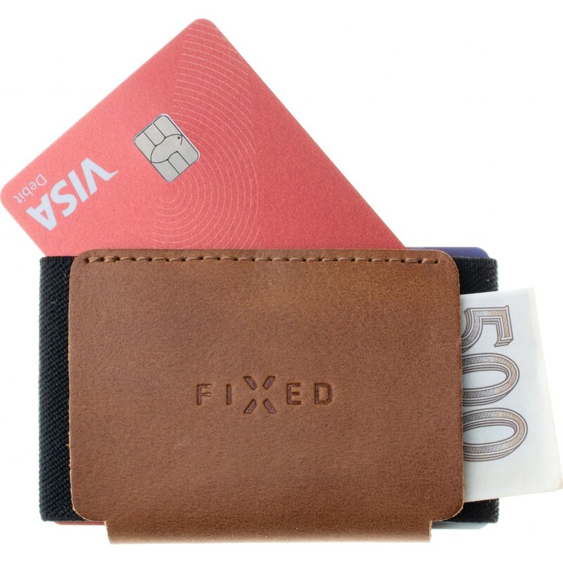Kožená peněženka FIXED Tiny Wallet z pravé hovězí kůže, hnědá 89891266