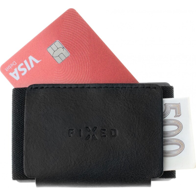 Kožená peněženka FIXED Tiny Wallet z pravé hovězí kůže, černá 89891265