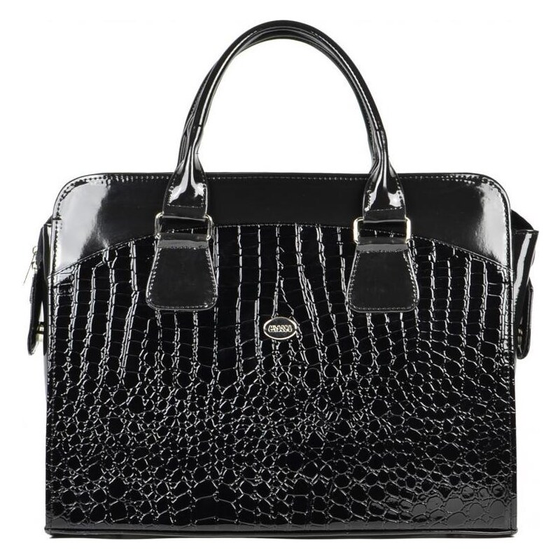 Grosso Dámská luxusní taška na notebook černý lak kroko ST01 - dle obrázku