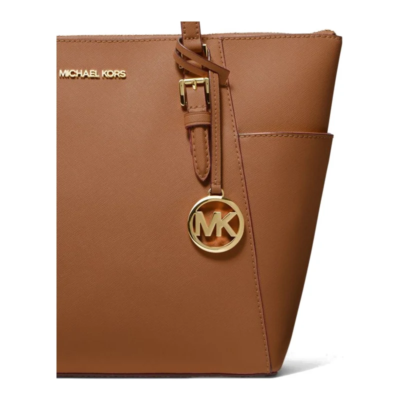 Micheal Kors Charlotte Large Saffiano Leather Top-Zip Tote Bag