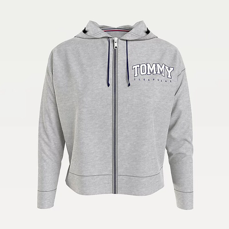 TOMMY HILFIGER Šedá mikina Tommy League Zip Hoodie XS