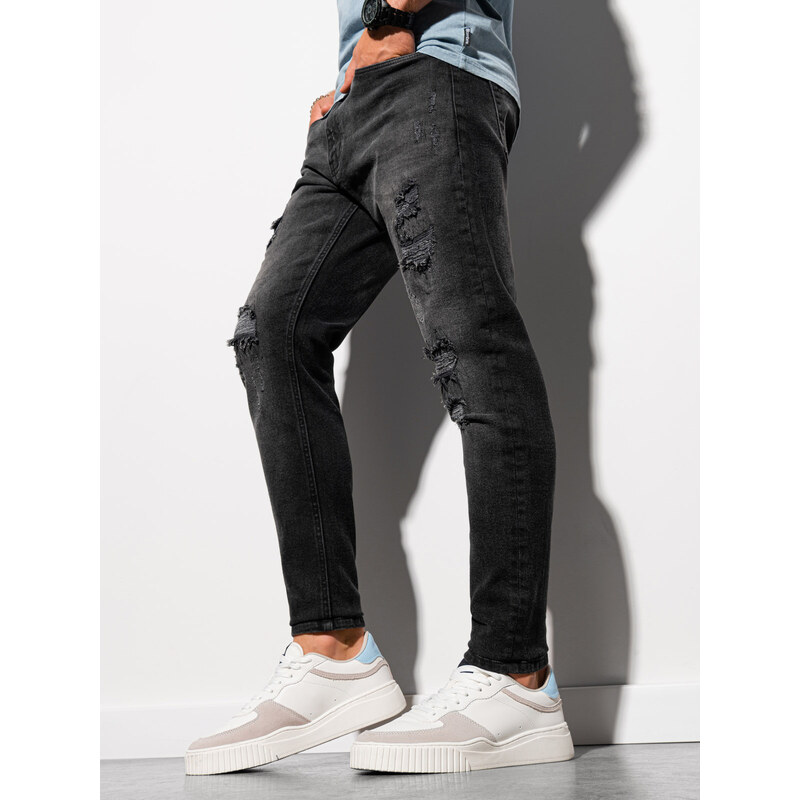 Ombre Clothing Pánské riflové kalhoty - černá P1025