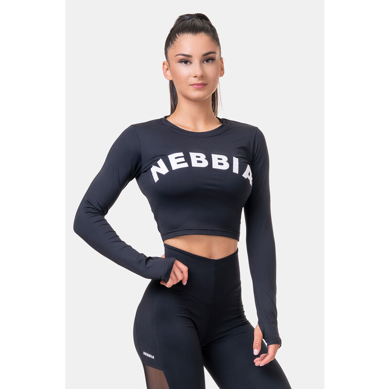 Nebbia Sporty HERO crop top s dlouhým rukávem 585