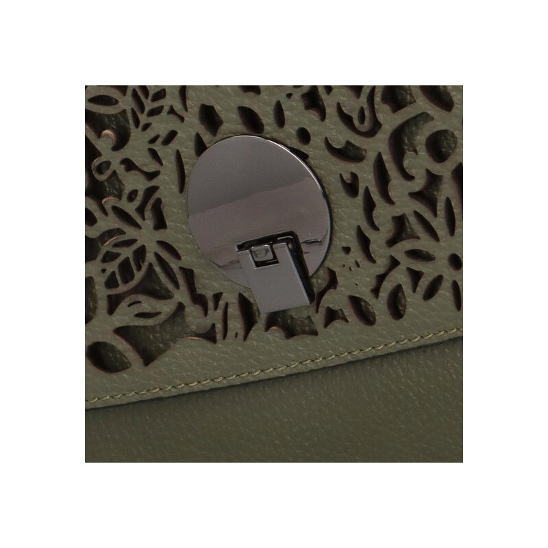 Dámská kožená crossbody kabelka khaki - ItalY Bettery zelená