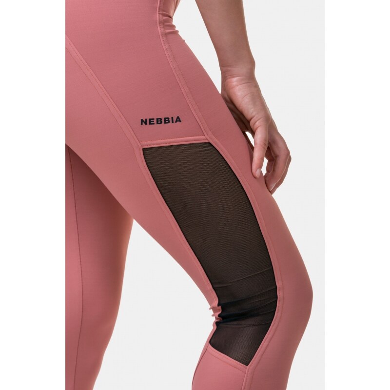 NEBBIA - Mesh legíny High Waist 573 (old rose)