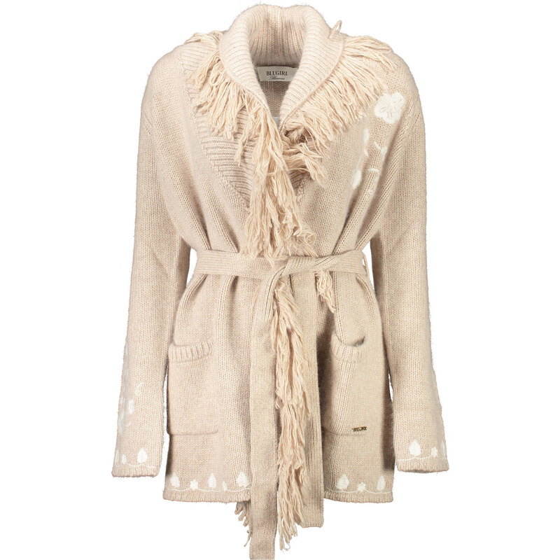 BLUGIRL Béžový cardigan s třásněmi 107272344