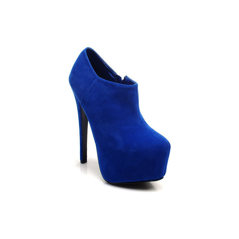 Výstřední modré kotníkové boty