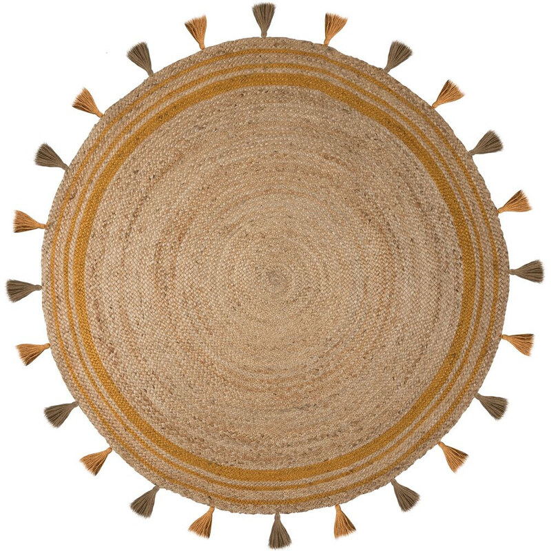Flair Rugs koberce Kusový koberec Lunara Ochre kruh – na ven i na doma - 150x150 (průměr) kruh cm