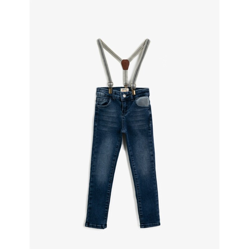 Koton Buttoned Pocket Jeans with Suspenders