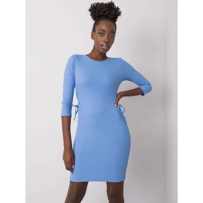 BASIC Světle modré dámské přiléhavé šaty -blue Světle modrá