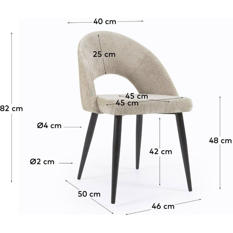 Béžová žinylková jídelní židle Kave Home Mael