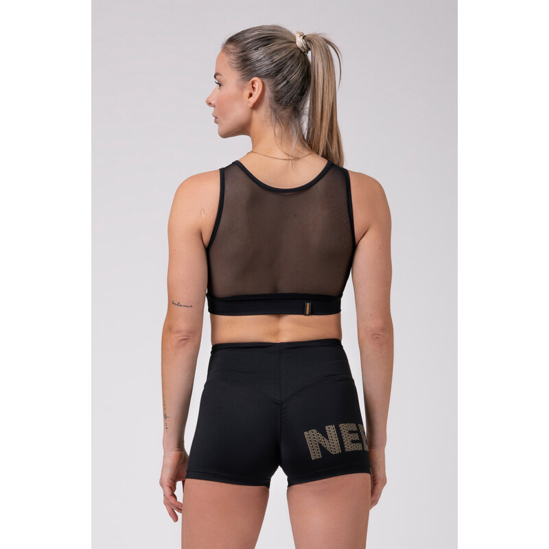 Nebbia Intense Gold Mesh Mini Top 830 černý M