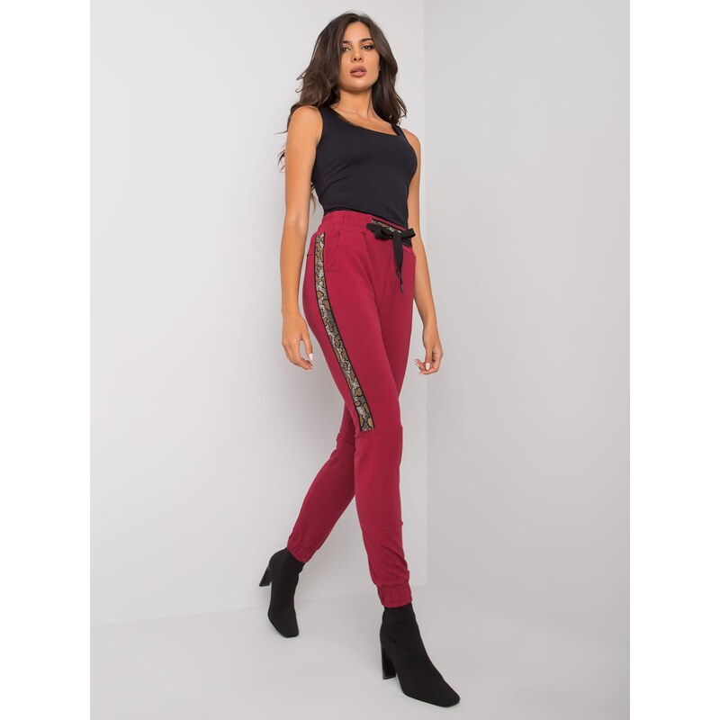 RELEVANCE Sweatpants-RV-DR-6891.54-burgundy