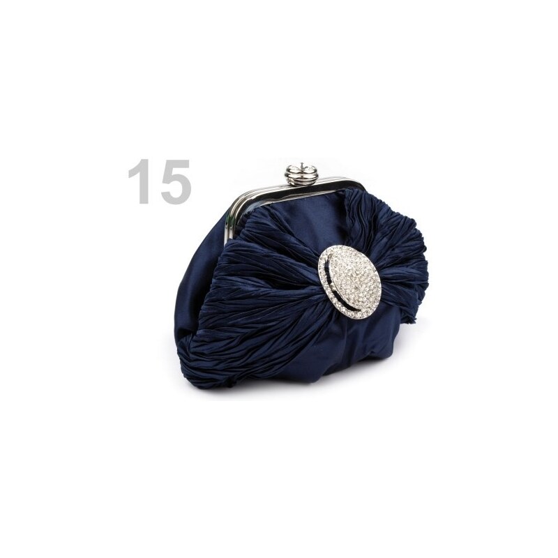 Stoklasa Slavnostní kabelka SATIN štrasová ozdoba (1 ks) - 15 modrá pařížská
