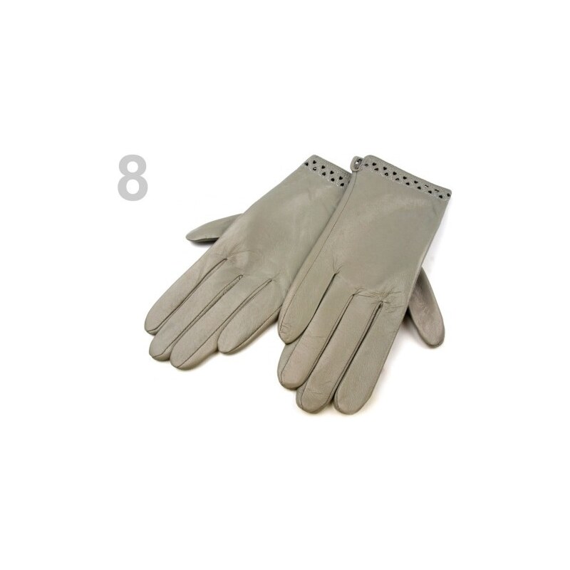 Stoklasa Dámské kožené rukavice 9x24 cm s výseky (1 pár) - 7M zelená
