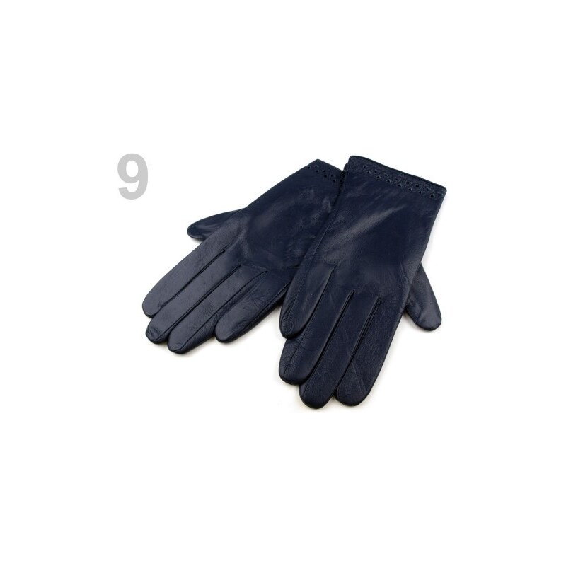 Stoklasa Dámské kožené rukavice 9x24 cm s výseky (1 pár) - 8L šedobéžová