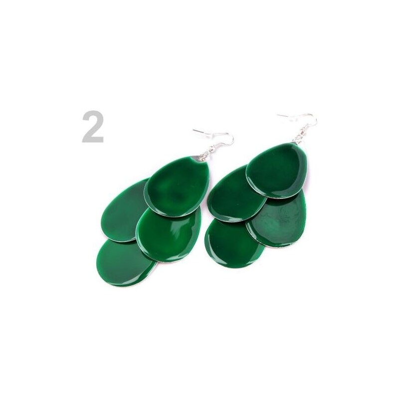 Stoklasa Náušnice KAPKY pryskyřice (1 pár) - 2 zelená irská
