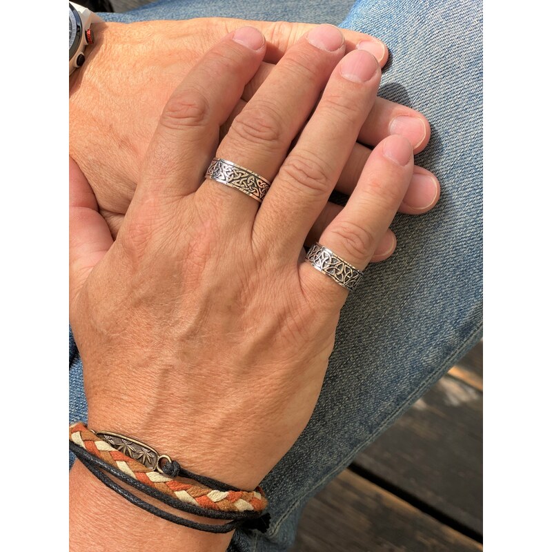 SYLVIENE Stříbrný prsten pro muže Celtic oxidovaný 8 mm