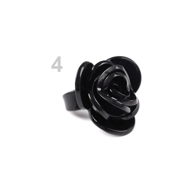 Stoklasa Prsten plastový ROSE (1 ks) - 4 černá