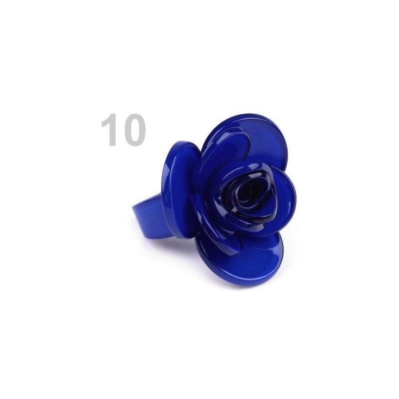 Stoklasa Prsten plastový ROSE (1 ks) - 10 modrá královská